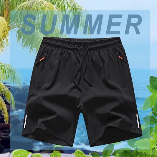 🩳 50% RABATT! 🔥 Herrars elastiska sommarshorts – Andningsbara, dragkedjefickor & stretchig passform – Perfekta för sport, resa eller varma dagar – bekväma och praktiska ☀️