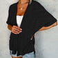 👚 50% RABATT NU! ☀️ Flödande kortärmad cardigan – Lättvikt, andningsbar & ansträngningslöst chic – sommarbasvara 🌿