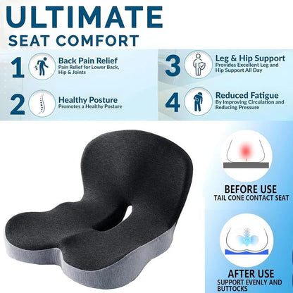 🪑 60% RABATT! 🚗 Ergonomisk Bilstol med Minnesskum – Halksäker, Kroppsanpassande & Långdistanskomfort 💺