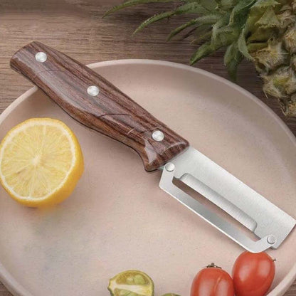 🥕 KÖP 2 FÅ 1 GRATIS! 🔪 Multifunktionell Skalare – Rakbladsvass, Ergonomiskt Trähandtag & Perfekt För Köket ✨