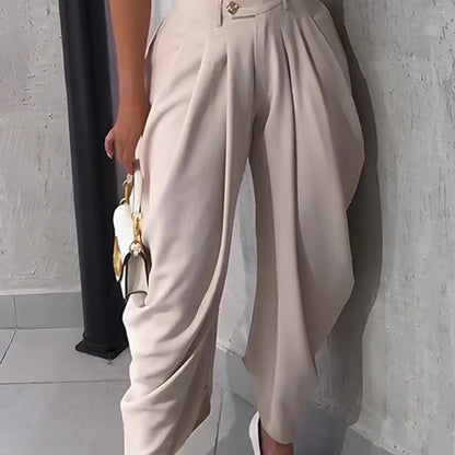 👖 50% RABATT! ✨ Casual Byxor för Damer – Trendig Högmidja & Vida Ben, Bekväm Passform & Perfekt För En Stylad Vardagslook 🌸