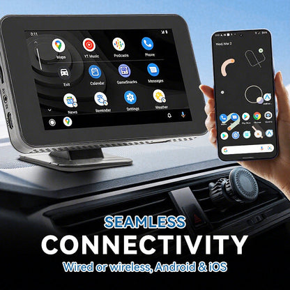 🚗 50% RABATT! 📱 4,7-tums HD-pekskärm för Multimedia i Bilen – Smart Underhållning, Svepstyrning & Enkel Installation 🎵