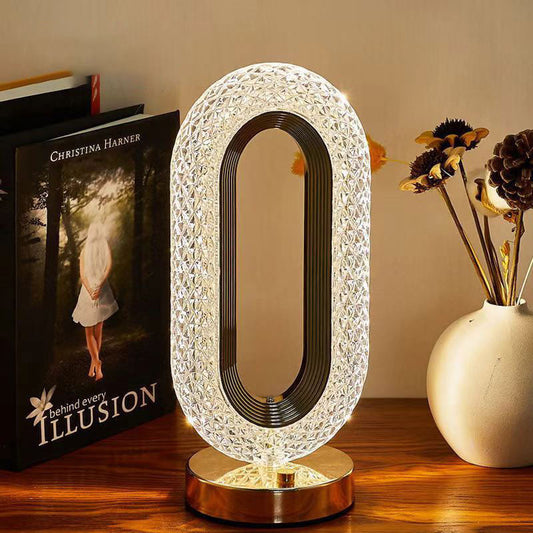Wiederaufladbare LED-Nachtlichtlampe mit Kristall-Optik, luxuriöses Design für Schlafzimmer & Wohnbereich ✨