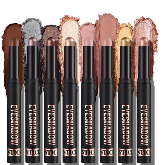 ✨ 50% RABATT! 👁️ 8-färgers Glitterögonskugga i Stickform – Långvarig Formula, Smidig Applicering & Intensiv Glittereffekt 🌟