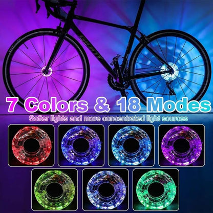 🚲 KÖP 3, FÅ 1 GRATIS! ✨ LED-Cykelhjulslampa – Nattcyklingssäkerhet, Färgglada Effekter & Vattentät Design 🌈🔧
