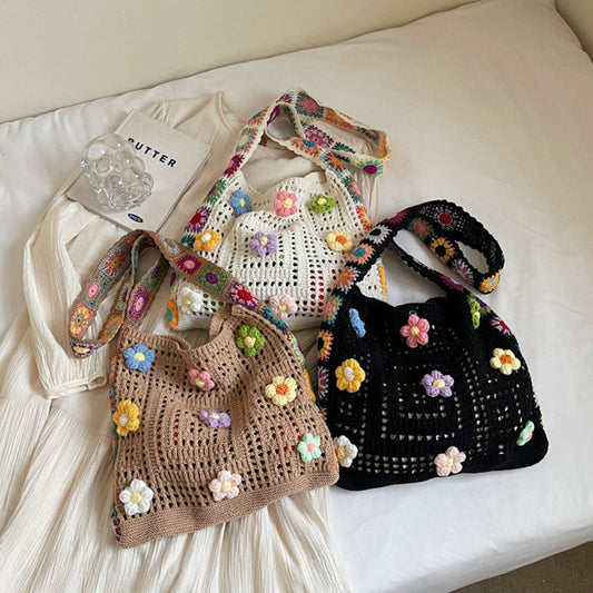 👜 50% RABATT! 🧶 Damväska med Etniskt Mönster – Virkad Axelväska, Unikt Design & Perfekt För En Bohemisk Stil I Sommar 🌸