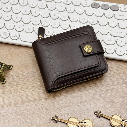 👝 60% RABATT NU! 🎁 Herrars Vintage Plånbok – Äkta Läder, RFID-Skydd & Många Fack för Kort och Sedlar ✨📦