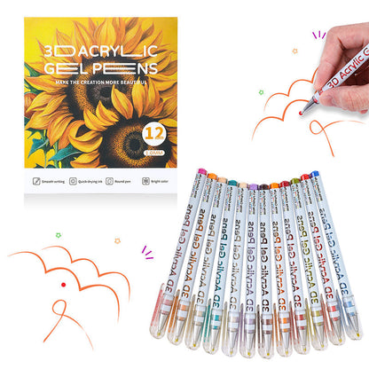 🖍️ 50% RABATT! ✨ GELPENNSET - 12 Skira Färger för Konst och Skrivning, Slät Skrivkänsla, Perfekt för Skola och Kontor 🎨📝