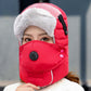 🧣 60% REA NU! ❄️ Vintermössa med Avtagbar Ansiktsmask - Varm & Andas Bra, Perfekt för Skidåkning och Friluftsaktiviteter ✨