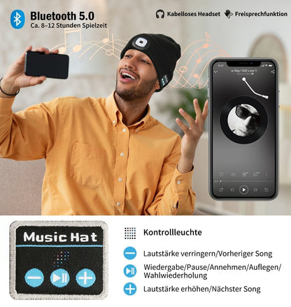 🧢 50% REA NU! 🔥 3-i-1 Bluetooth Hörlursmössa - Varm & Avtagbar, Perfekt för Vinteraktiviteter ❄️✨