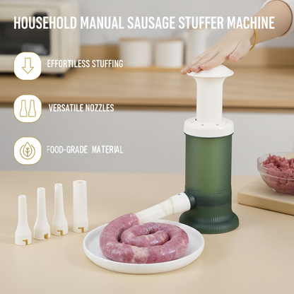 💥 50% RABATT + KÖP 2 FRI FRAKT! 🥩 Hushålls Manuell Korvstoppningsmaskin – Rostfritt Stål, Enkel att Använda & Lätt att Rengöra 🌭📦