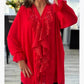 👚 60% RABATT! ✨ Damms V-ringad Chiffongblus med Paljetter – Lång Ärm, Elegant Glans & Bekväm Passform för Kvällen 🌙📦