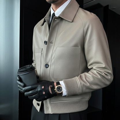 🧥 60% RABATT! 🔥 Herrjacka i Klassisk Konstläder – Modern Silhuett, Vadderad Innfodring & Trendig Daglig Användning ✨📦