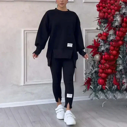 👚 60% RABATT NU! 🧘‍♀️ Avslappnat Set med Sweatshirt och Leggings – Bekvämt, Trendigt & Perfekt för Träning eller Avkoppling 🏃‍♀️📦