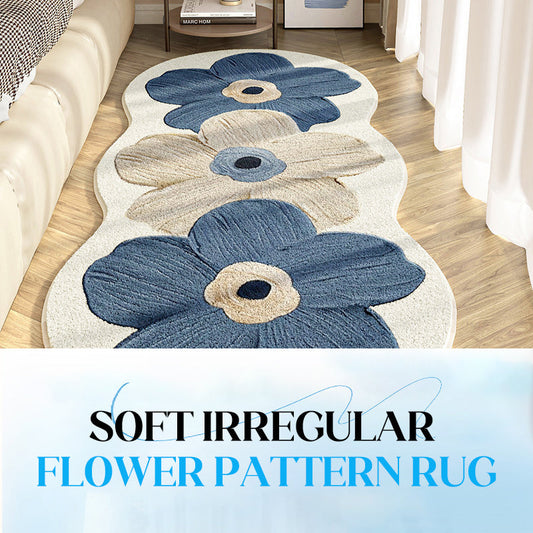 🧺 50% RABATT NU! ✨ Mjuk Blommig Matta – Oregelbundet Mönster, Skonsam mot Golv & Tystlåten 🏠🌸