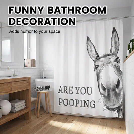 🚿 50% RABATT! 🐴 Roligt Duschalster med Åsnemotiv – Skyddar från Stänk, Enkel Installation & Unik Dekoration 🛁