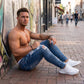 👖 60% RABATT! 🔥 Snygga Slitna Skinny Jeans för Män – Slim Tapered Passform, Andningsbar Bomull & Eleganta Rivna Detaljer för En Cool Look 💙