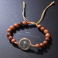 📿 KÖP 2 FÅ 1 GRATIS! ✨ Justerbart Träpärlearmband med St. Benedict – Andligt Skydd, Naturmaterial & Unisex Design 🙏