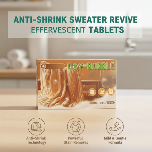 🧶 KÖP 1, FÅ 1 GRATIS! 🧶 Sweater Revive Tablets – Krymper inte, Återställer mjukhet & Säker för färger 🧺