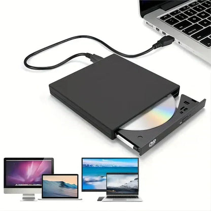 💿 50% RABATT! 💻 Extern CD/DVD-brännare – Plug & Play, Kompakt & Perfekt För Laptops Utan Optisk Enhet 🔌