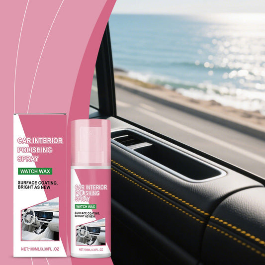 🚗 KÖP 2, FÅ 1 GRATIS! ✨ Poleringsspray för Bilinteriör – För Fläder, Plast & Läder, Lämnar Glans & Skydd 🧽
