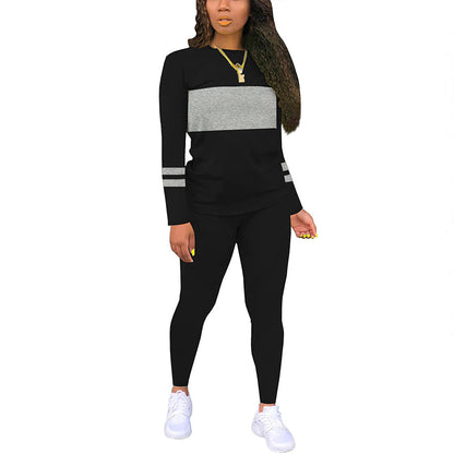 👚 60% RABATT! 👖 2-delat Damset Top & Byxor – Rundringad topp, Bekväm passform & Koordinerade färger ✨