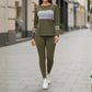 👚 60% RABATT! 👖 2-delat Damset Top & Byxor – Rundringad topp, Bekväm passform & Koordinerade färger ✨