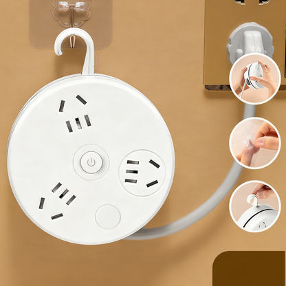🔌 50% RABATT! 🔋 Utdragbar Grenuttag med Krok och USB-portar – 5 Uttag, 3 USB-portar & Säker Överbelastningsskydd 🏠
