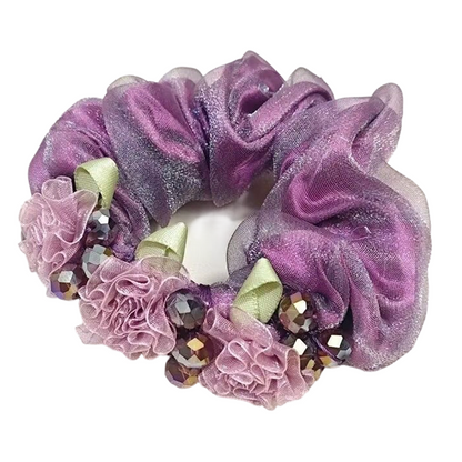 🎀 50% RABATT! 🌸 Elegant Organza-Hårsnodd med Blommönster – Mjuk, Skonsam mot Håret & Perfekt för Bröllop och Fest ✨