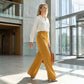 👖 60% RABATT! 💕 Dambyxor med Hög Midja & Vida Ben – Enfärgade, Mjukt Tyg & Avslappnad Passform 🌸