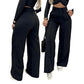 👖 60% RABATT! 💕 Dambyxor med Hög Midja & Vida Ben – Enfärgade, Mjukt Tyg & Avslappnad Passform 🌸