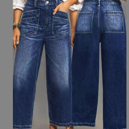 👖 60% RABATT! ✨ Damjeans med Hög Midja och Vida Ben – Figursydd, Längre Ben & Superbekväm 💙