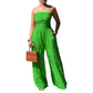 👗 60% RABATT! 🔥 Axelbandslös Krinklad Jumpsuit med Vida Ben – Elegant, Bekväm & Perfekt För En Trendig Sommarlook 💃