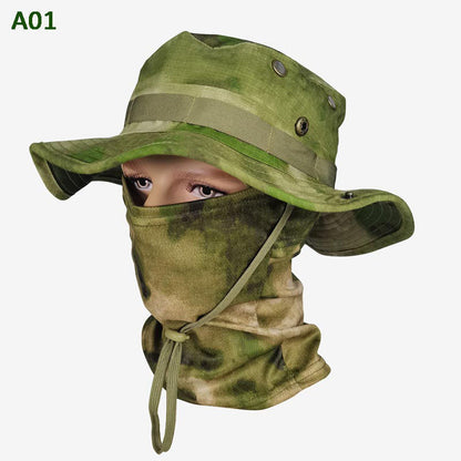 🧢 60% RABATT! 🎣 2-i-1 Kamouflagehatt med Halsduk – UPF 50+, Avtagbar Mask & Perfekt för Fiske & Utomhusbruk 🛡️