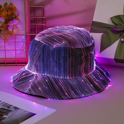 🧢 60% RABATT! ✨ Lysande Fiberoptisk Fiskarhatt – USB-driven, Flera Ljuslägen & Perfekt för Fester 🌈