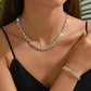 💎 50% RABATT NU! ✨ Justerbart Strass Blad Länk Halsband & Armband Set – Elegant Design, Gnistrande Kristaller & Perfekt För Present 🍃