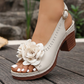 👡 50% RABATT! 🌸 3D-Blommiga Sandaler med Öppen Tå & Klack – Elegant Design, Stabil Klack & Andningsbar 👠