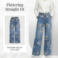 👖 50% RABATT! 🌸 Raka Jeans med Blommönster för Dam – Trendigt Tryck, Bekväm Passform & Perfekt För En Färgstark Look 💙