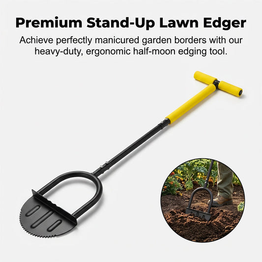🌿 60% RABATT! ✂️ Manuell gräskantskärare i stål med tandat blad – Precisionsslipning, Ergonomiskt handtag & Perfekt för gräsmatta 🏡