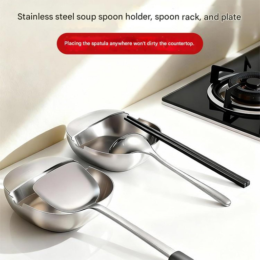 🥄 50% RABATT! ✨ Skedstöd i Rostfritt Stål – Stabil U-form, Droppskydd & Lättstädad för Köket 🔪
