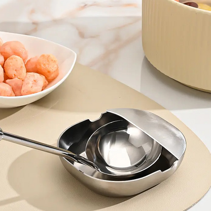 🥄 50% RABATT! ✨ Skedstöd i Rostfritt Stål – Stabil U-form, Droppskydd & Lättstädad för Köket 🔪