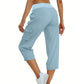 👖 60% RABATT! 🌿 Enfärgade Cargo-byxor med Hög Midja & Dragsko 3/4-längd för Kvinnor – Bekväm, Stilren & Praktiska Fickor 🌸