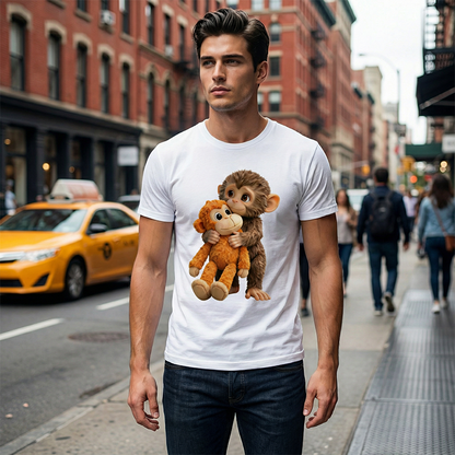 👕 60% RABATT! 🐒 Unisex Apa Kramar Leksak Grafisk T-shirt – Mjukt Tyg, Roligt Tryck & Perfekt för Djurälskare 🌿