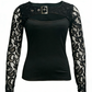 👚 50% RABATT! 🔥 Damernas Sexiga Urringning Spetsärm Topp – Edgy Spänne Detalj, Stretchpassform & Romantiska Genomskinliga Ärmar 🖤