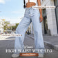 👖 60% RABATT! 🌿 Högmidjade Vida Jeans – Andningsbart Bomullstyg för Absolut Komfort & Trendig Look ✨