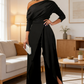 👗 60% RABATT! ✨ Elegant Enaxlad Jumpsuit för Kvinnor – Flytande Vida Ben, Omslagsdetalj & Andningsbart Tyg för En Trendig Look 💃