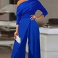 👗 60% RABATT! ✨ Elegant Enaxlad Jumpsuit för Kvinnor – Flytande Vida Ben, Omslagsdetalj & Andningsbart Tyg för En Trendig Look 💃