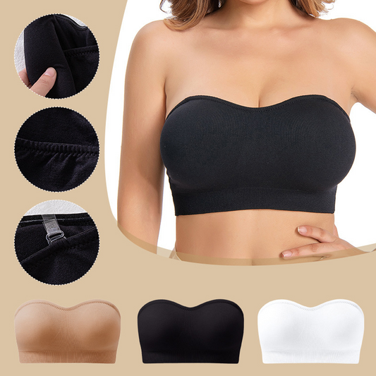 👙 50% RABATT! 🔥 Trådlös Bandeau-BH för Damer med Avtagbara Axelband – Bekväm, Mångsidig & Perfekt För Vardagsbruk 🌸