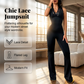 👗 50% RABATT! ✨ Elegant Jumpsuit med Spets, V-ringning & Utsvängda Ben – Romantisk Stil, Bekväm Passform & Perfekt För Festliga Tillfällen 💃