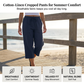 👖 50% RABATT NU! 🌿 Korta Byxor i Bomulls- & Linneblandning för Dam – Elastisk Midja med Dragsko, Vida Ben & Djupa Sidfickor, Perfekt För Varma Dagar ✨